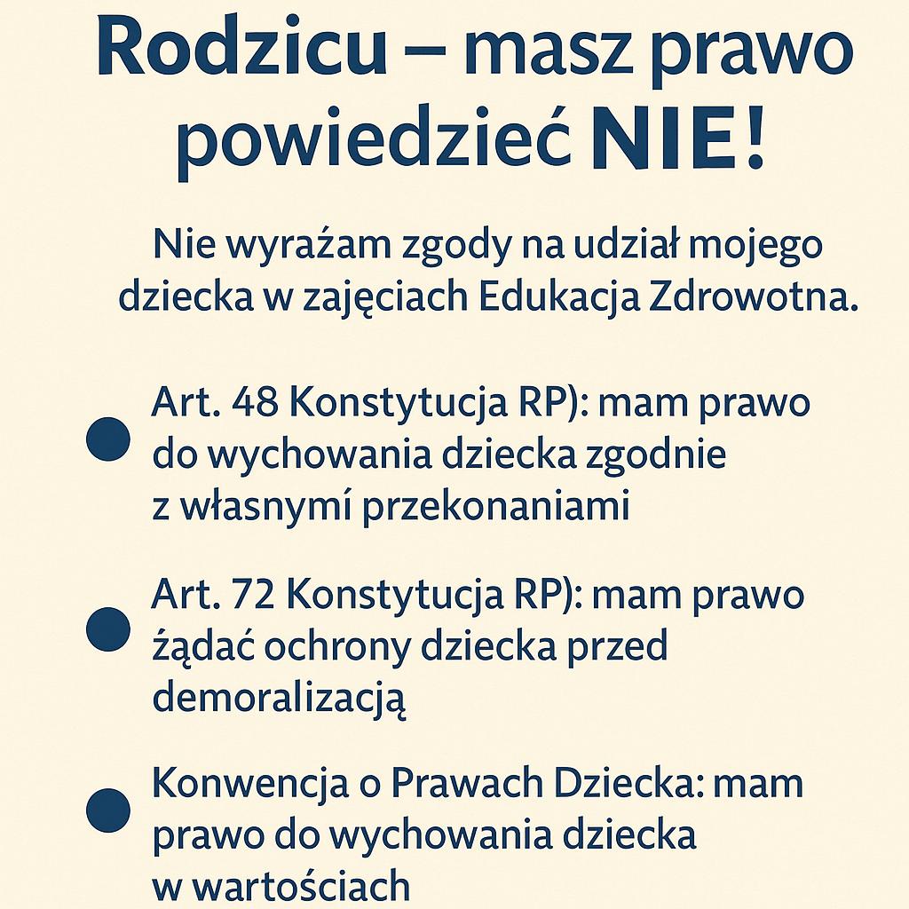 „Masz prawo powiedzieć NIE!” – grafika kampanii informacyjnej o Edukacji Zdrowotnej